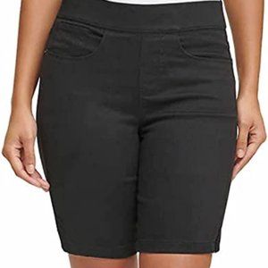 NWT DKNY Jeans Black Comfort Stretch Bermuda Shorts - L